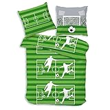 MTOnlinehandel Kuschelige Fußball Bettwäsche 135x200, Biber 100% Baumwolle für Kinder...