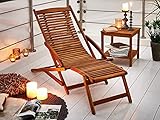 SAM Akazie Holz Deckchair Fuki, Sonnen- Liege-Stuhl, klappbar, für Balkon,...