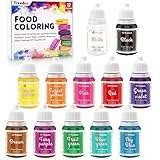Treedoa Lebensmittelfarbe Flüssige, 12 Farbenx10ml Lebensmittel Farben Set, zum Backen...