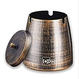 Aschenbecher mit Deckel geeignet für Innen und Draussen, Windaschenbecher aus Edelstahl,...