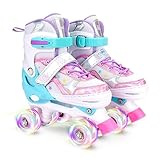 Runcinds 4 Größen Verstellbare Kinder Rollschuhe für Mädchen und Kleinkinder...