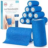 Selbstklebender Verband - 12 Bandagen Rollen (10cm x 4,5m) - Original Health Press...