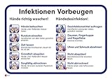 Anleitung zur Vorbeugung von Infektionen I 30 x 20 cm I Hinweis-Schild...