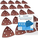 EffektWerk Delta-Schleifpapiere (120er-Pack, 6 Löcher), 93 x 93 x 93 mm dreieckige...