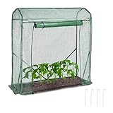 Relaxdays Tomaten Gewächshaus, HBT: 154 x 152 x 50 cm, Eisen & PE-Gitterfolie, stabiles...