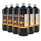 6 x 1 L FLAMBIOL® Lampenöl hochrein geeignet für Gartenfackeln, Öllampen und...