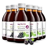 BIO Schwarzer Johannisbeersaft 6er Pack (6x250ml) - BIO purer Schwarze...