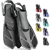 CAPAS Schnorchelflossen, Schwimmflossen Reisegröße Kurz Einstellbar zum Schnorcheln...