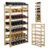 MODO24 Flaschenregal, Weinregal Holz für 42 Flaschen, Weinschrank, Weinständer,...