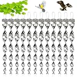 12 Stück Reflektierende Vogelschreck, Reflektierende Windspirale Vogelabwehr, Seitliches...