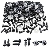 FANGZIDM 100 Stück Sicherheitsaugen mit Unterlegscheiben 5MM 7MM Schwarz...