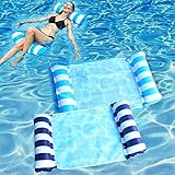 2 Pack Pool Floats, Aufblasbare Hängematte Schwimmbad Schwebebett 4-in-1 (Sattel,...