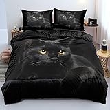 DXHOME Katzen Bettwäsche 135x200 3D Haustier Wendebettwäsche 2 teilig Flauschige Weich...