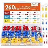 Gorffy Ringkabelschuhe, 260 Stücke Kabelschuhe, 0,5-6mm² Ringösen Kabelschuhe, Ø...