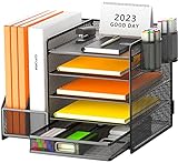 Restorgan Schreibtisch Organizer mit Aktenhalter, 5-stufiger Papier Organizer mit...