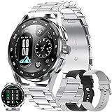 Smartwatch Herren mit Telefonfunktion, 2022 1,32' HD Voll Touchscreen Armbanduhr Herren...