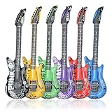 FunX Aufblasbare Luftgitarre 6er Set - Luft Gitarren Accessoire für Mottopartys, Karneval...