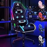ALFORDSON Gaming Stuhl mit 8-Punkt Massage 12 Farben RGB LED-Licht, Bürostuhl...