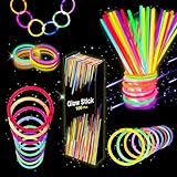 Knicklichter Leuchtstäbe - 100 Knicklichter Party Set für Kinder mit 100 Verbinder...