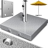 KESSER® Granit Sonnenschirmständer mit Edelstahlrohr, Hochwertiger...
