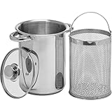 BROWIN® Rostfreier Spargeltopf 313500 mit Glasdeckel | 4 Liter | Pastatopf mit...