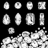 JJUNW 240 Stück Strasssteine Zum Aufnähen, Glitzersteine Zum Annähen, Flache Rückseite...