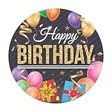 Dekora, Happy Birthday Essbare Oblate, Geburtstagskuchendeko für Kinder, Runder...