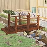Tidyard Gartenbrücke Teichbrücke Dekobrücke Holzbrücke mit Geländer Garten Dekoration...