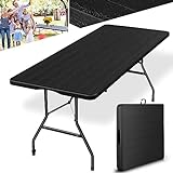 Onbest Holz Optik Klapptisch groß - Gartentisch klappbar, Buffettisch, Campingtisch für...