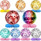 WUIOWPPIC 9 Stück Disco Deko Tischaufsätze Geburtstag Bienenwabe Disco Party...