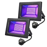 [2 Stücke] LED Schwarzlicht Strahler, LUNSY UV Fluter 30W Schwarzlichtlampe Partylicht,...