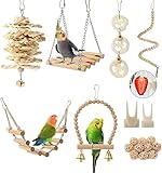 BBjinronjy Vogel-Papageien-Spielzeug, zum Aufhängen, 18 Stück, Vogelkäfig-Zubehör,...