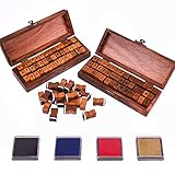 Larcenciel Buchstaben Stempel, 2er-Set Stempel 84 Stück Groß- und Kleinbuchstaben,...