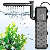 AQQA Aquarium Filter, Einstellbarer 800L/H Aquarium Schwammfilter, 9W Leiser...