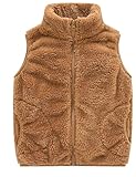 Happy Cherry Fleece Weste Mädchen Kinder Fleece-weste Flauschig Softshell Warm Herbst...