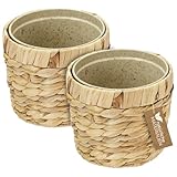 HMF Innovativer Blumentopf geflochten aus Wasserhyazinthe, mit Pflanztopf aus nachhaltigen...