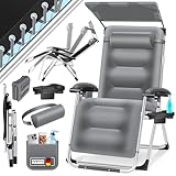 KESSER® Sonnenliege Liegestuhl,Gartenliege Wetterfest, Belastbar 200kg, Ergonomisches...
