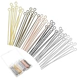 Telooco 600 Stück Kettelstifte Bunte Nietstifte Schmuckherstellung Nadel zum Basteln 5cm...