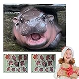 Tageskalender 2025, Tier-Wandkalender, -Druckplaner mit 2 Bögen Aufklebern, für...