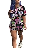 VOIKERDR Damen Sexy 2-teiliges Outfit für Damen Set Hemd Bodycon Hose Jogger Workout...
