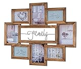 Bilderrahmen 68x56cm 8 Fotos Family 10x15 13x18 Echtholz Braun Fotorahmen Shabby...