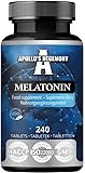 Melatonin 240 Vegane Tabletten - 1mg pro Portion - 480 Portionen in der Packung - für...