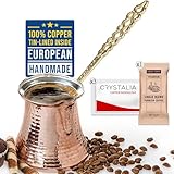 Volarium CRYSTALIA Groß Türkische Kaffeekanne Kupfer 425ml Premium Qualität...