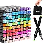 Kebuye Alkohol Marker Set, Alcohol Twin Marker 100 Farben, Meißel & Feine...