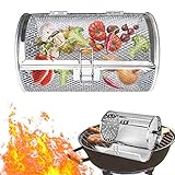 ENCOMAG Edelstahl Grillkorb für Minibackofen, Rollender BBQ Bratenkorb Grill...