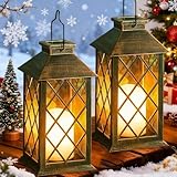 Joycome Solarlaterne für Außen 2 Stück Solarlampen Garten mit Flammeneffekte...