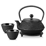 Velaze Teekanne mit Sieb im japanischen Stil, 680ML Teekessel Gusseisen, Teebereiter mit...