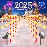 KOOPER 2X12 Pack Zuckerstangen Weihnachtsdeko Aussen, 144LED Solarlampen für...