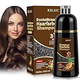 Brown Hair Dye Shampoo 3in 1, Haarfarbe Shampoo Dunkelbraun Gegen Graue Haare Abdecken,...