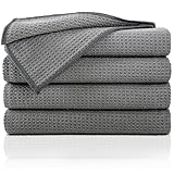 Gräfenstayn 4er-Set Geschirrtücher Microfaser - saugstarke & fusselfreie Waffelstruktur...